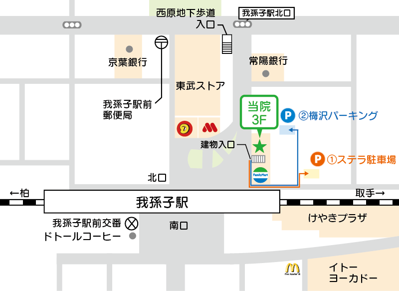 駐車場までの地図